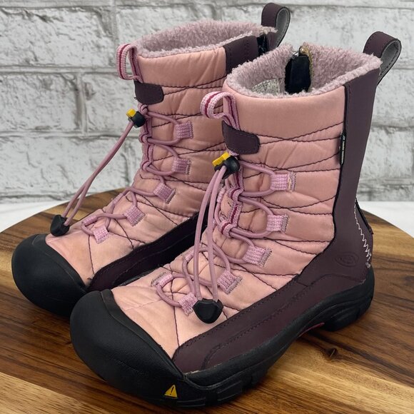 Keen Shellback Kids Girls Sz. 2 Insulated Pink Purple Winter Snow Boots - Picture 1 of 15